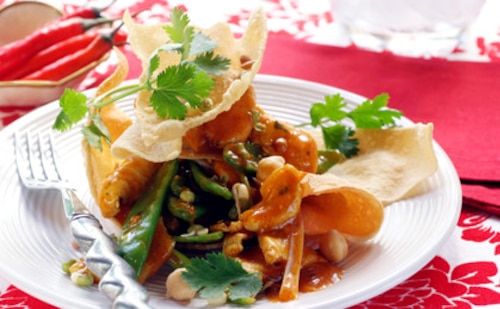 Przepis na Kurczak z placuszkami poppadum Kurczak z placuszkami poppadum