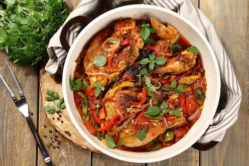 Przepis na Kurczak z papryką, anyżówką i oregano Kurczak z papryką, anyżówką i oregano