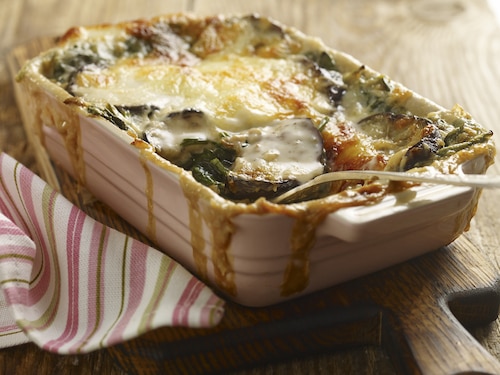 Przepis na Lasagne z bakłażanem, szpinakiem i serem feta Lasagne z bakłażanem, szpinakiem i serem feta
