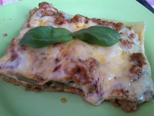 Lasagne z mięsem i szpinakiem