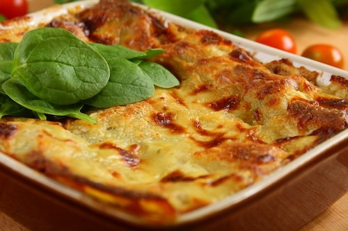 Przepis na Lasagne ze szpinakiem i grzybami Lasagne ze szpinakiem i grzybami