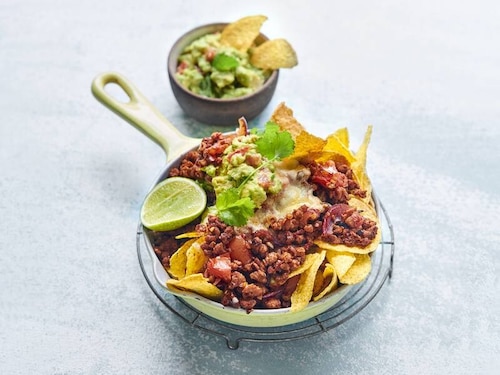 Przepis na Nachos z roślinnym mięsem mielonym Nachos z roślinnym mięsem mielonym