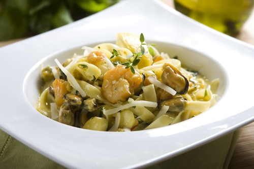 Przepis na Makaron z delikatnymi owocami morza Makaron z delikatnymi owocami morza