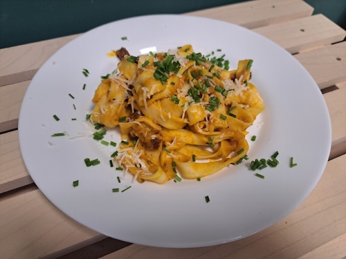 Makaron w sosie dyniowym