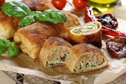 Krokiety ze szpinakiem