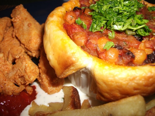 Mini-tarty z bakłażana i cieciorki