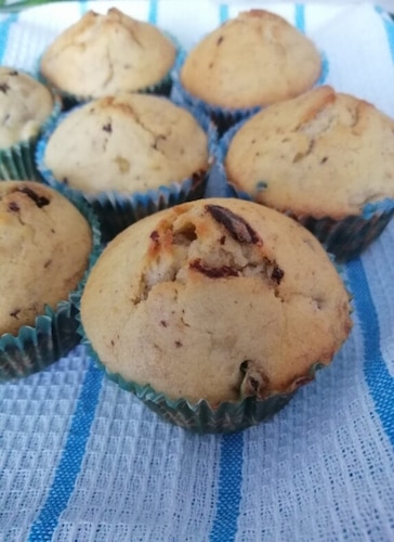 Przepis na Muffinki bananowe z kawałkami czekolady Muffinki bananowe z kawałkami czekolady
