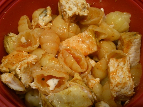 Muszelki z grillowanym kurczakiem