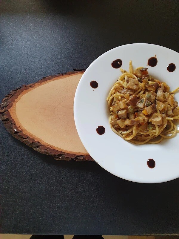 Przepis na Leśne spaghetti z batatami Leśne spaghetti z batatami