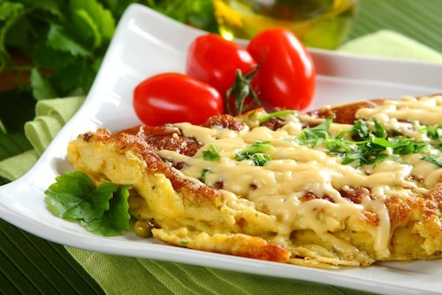 Przepis na Omlet francuski z groszkiem Omlet francuski z groszkiem