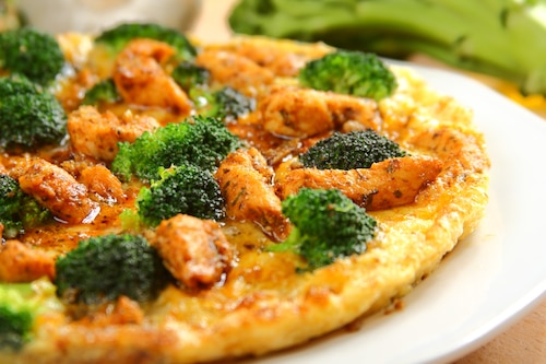 Przepis na Omlet z kurczakiem i brokułami Omlet z kurczakiem i brokułami