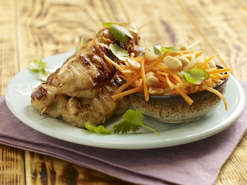 Orientalne sataye z kurczaka z imbirem