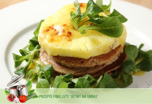 Przepis na Orzechowy przekładaniec z ananasem na roszponce Orzechowy przekładaniec z ananasem na roszponce