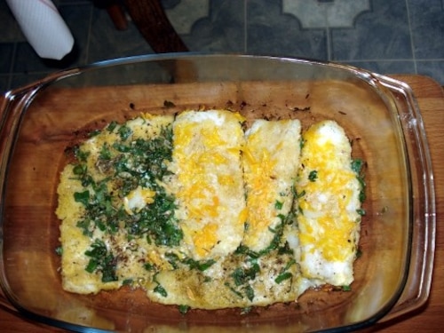 Panga pieczona z warzywami