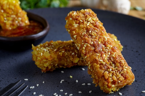 Przepis na Panierowane tofu z sezamem - VIDEO Panierowane tofu z sezamem - VIDEO