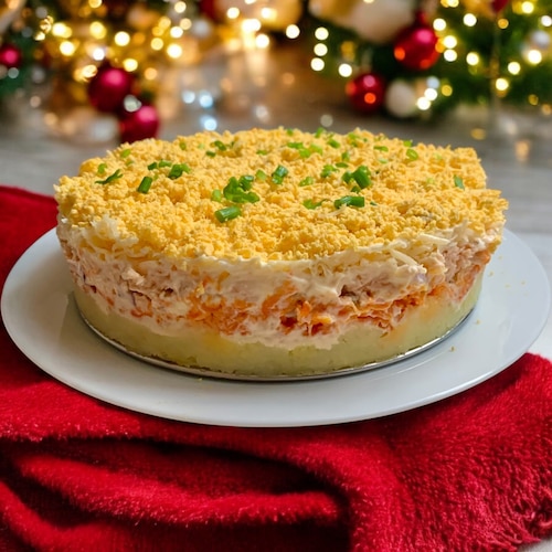 Przepis na Świąteczna sałatka z łososiem Świąteczna sałatka z łososiem