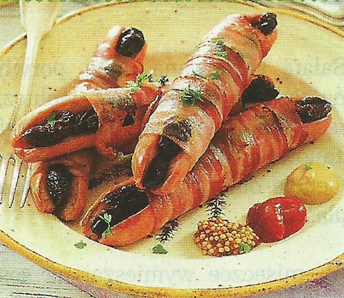 Pieczeone parówki ze śliwką