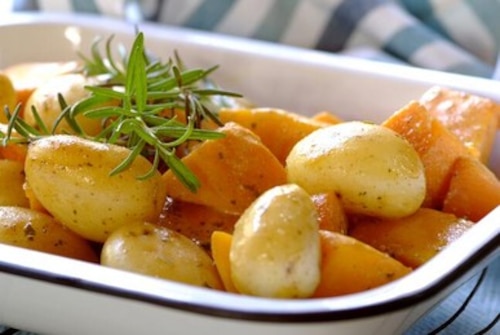 Przepis na Pieczone ziemniaczki z dynią Pieczone ziemniaczki z dynią