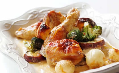 Przepis na Pieczony kurczak z warzywami Pieczony kurczak z warzywami