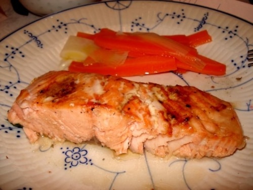 Przepis na Pieczony łosoś teriyaki Pieczony łosoś teriyaki