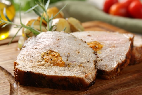 Przepis na Pieczony schab z dynią i majerankiem Pieczony schab z dynią i majerankiem
