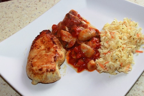 Pierś,pieczarki , pyszne danie 