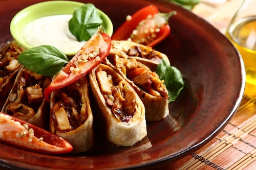 Przepis na Pikantne burrito z kurczakiem Pikantne burrito z kurczakiem