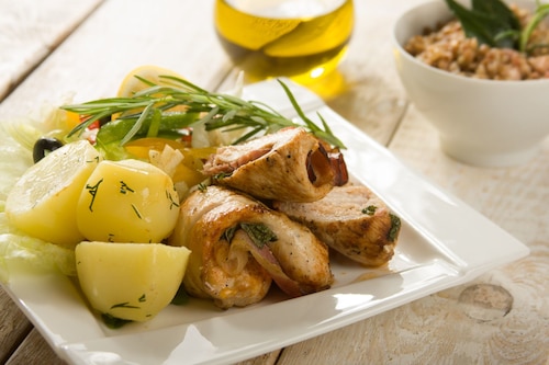 Pikantne roladki z kurczaka ze sliwka i oscypkiem