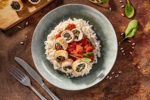 Przepis na Pierś z indyka faszerowana szpinakiem Pierś z indyka faszerowana szpinakiem