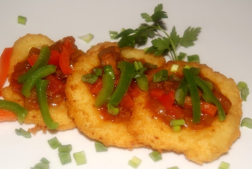 Placki ziemniaczane + gulasz wieprzowy z papryką  