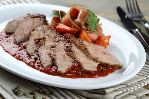 Polędwiczka w glazurze rabarbarowej 