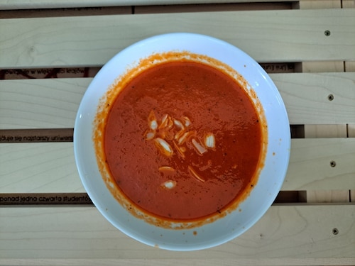 Przepis na Zupa krem z pieczonej papryki i pomidorów Zupa krem z pieczonej papryki i pomidorów