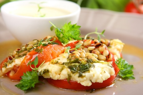 Pomidory z grilla z serem