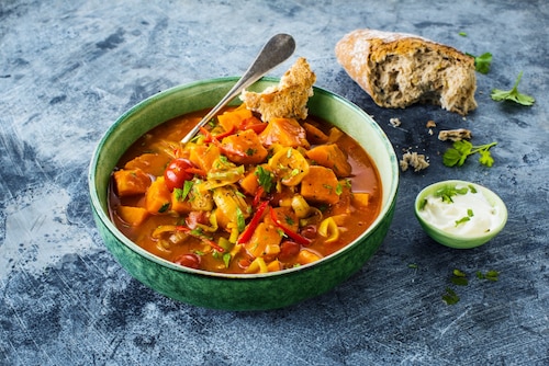 Przepis na  Potrawka ze słodkich ziemniaków i pomidorów   Potrawka ze słodkich ziemniaków i pomidorów