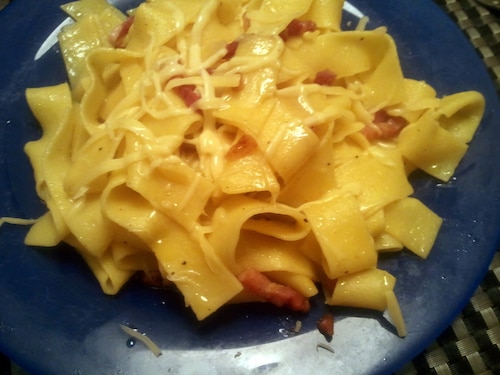 Prosty makaron z boczkiem