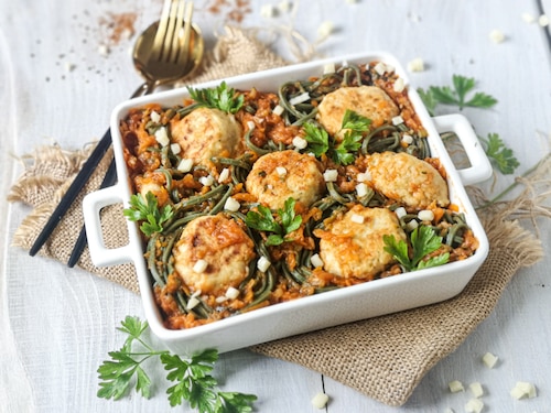 Przepis na Spaghetti z pulpecikami drobiowymi w warzywnym sosie pomidorowym Spaghetti z pulpecikami drobiowymi w warzywnym sosie pomidorowym