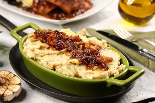 Purée z karmelizowaną cebulką