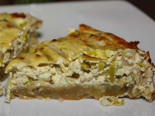 Quiche z cykorią i porem