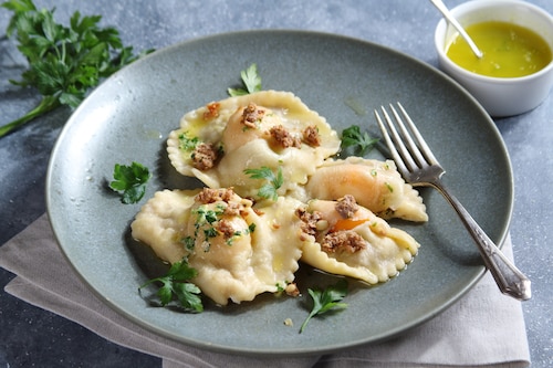 Ravioli z konfitowaną kaczką