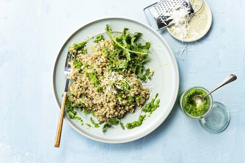 Risotto z kaszy gryczanej z pesto