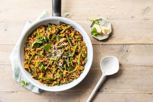 Przepis na Risotto z szparagami i komosą Risotto z szparagami i komosą