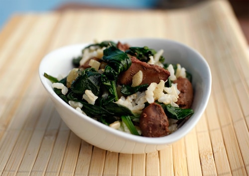 Przepis na Risotto ze szpinakiem i wątróbką Risotto ze szpinakiem i wątróbką