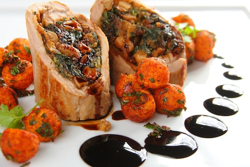 Roladki wieprzowe ze szpinakiem