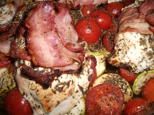 Przepis na Roladki z kurczaka w cukinii i pomidorach Roladki z kurczaka w cukinii i pomidorach