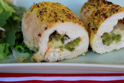 Roladki z kurczaka z mozzarellą i zieloną papryką