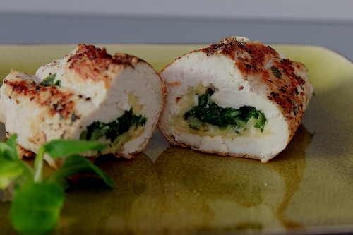 Roladki z roszponką i żółym serem