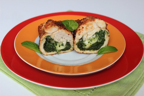 Roladki ze szpinakiem i mozarellą