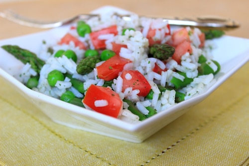 Ryż ze szparagami i groszkiem