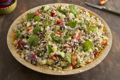 Przepis na Sałatka tabbouleh z cytryną i miętą Sałatka tabbouleh z cytryną i miętą