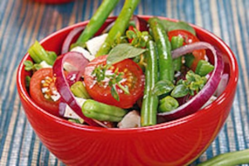 Przepis na Sałatka z zielonej fasolki i pomidorów Sałatka z zielonej fasolki i pomidorów